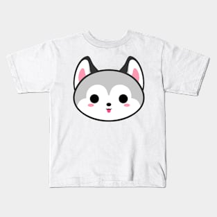 Cute Grey Husky Kids T-Shirt